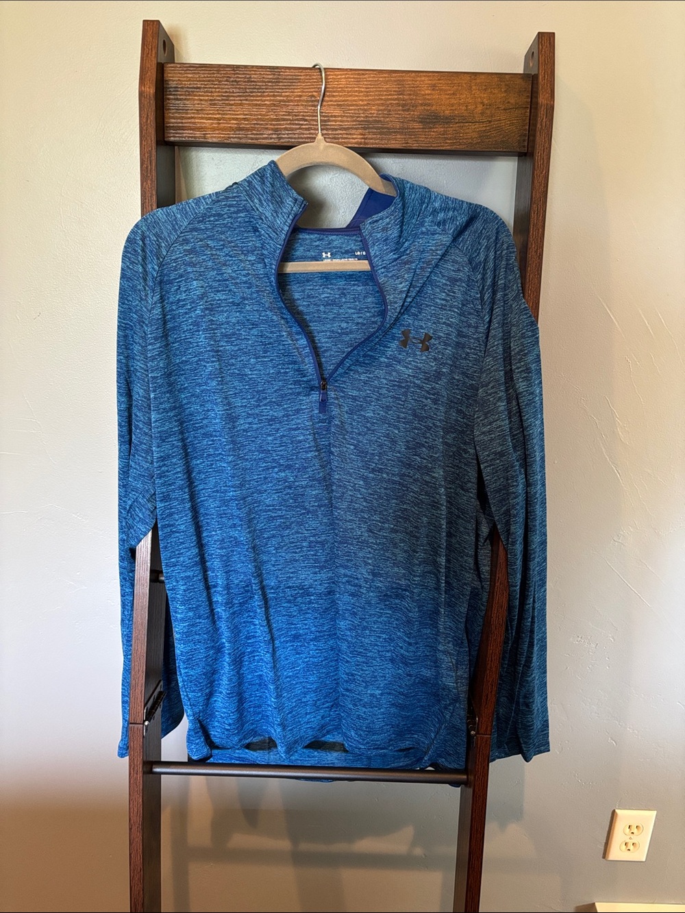 Under Armour Blue Heathered Quarter Zip Performance Pullover